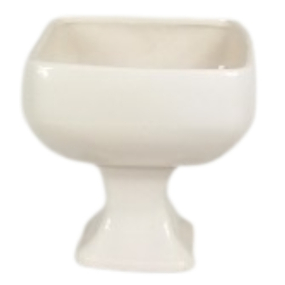 McCoy Pottery White Square Pedestal Planter Floraline Series #460